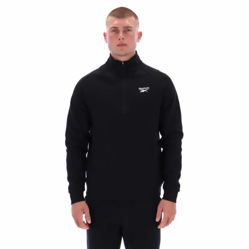 Reebok Apparel Men Core Quarter-Zip Sweatshirt BLACK sold by Reebok