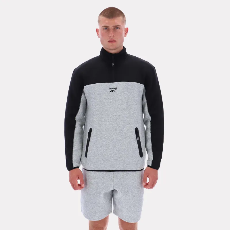 Reebok Apparel Men Studio Half-Zip Fleece GREY MARL/BLACK sold by Reebok