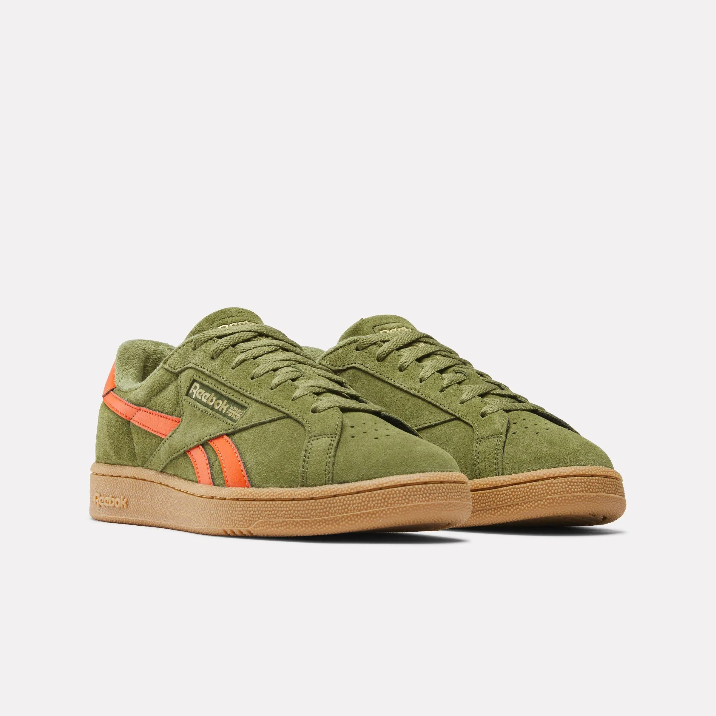 Reebok Footwear Men Club C Grounds UK Shoes DEEPOLIVE/PUMPORANGE/GUM sold by Reebok