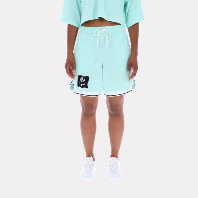 Reebok Apparel Women Basketball Ready Shorts GLITCH AQUA sold by Reebok