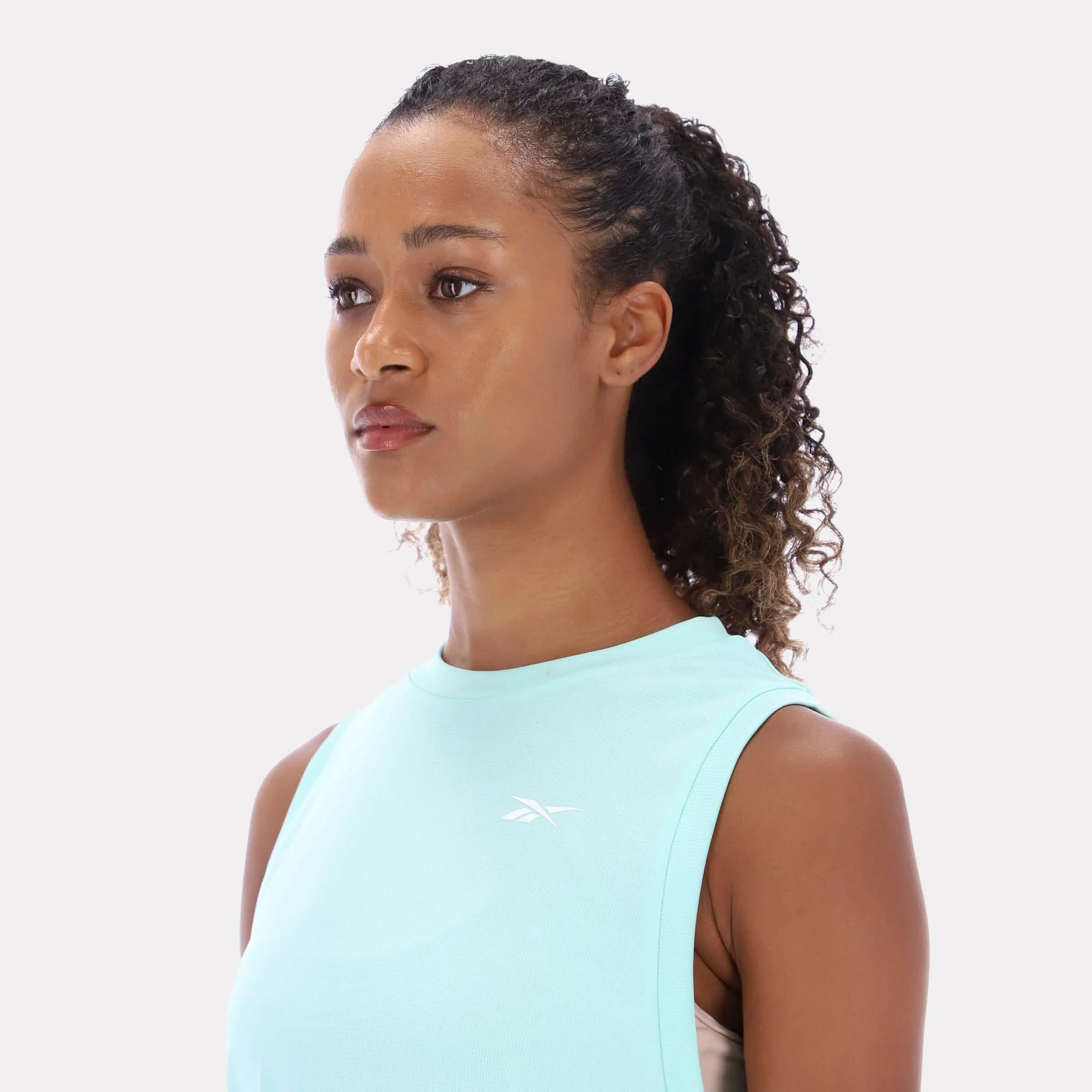 Reebok Apparel Women Basketball Ready Mesh Tank GLITCH AQUA sold by Reebok product image thumbnail 3