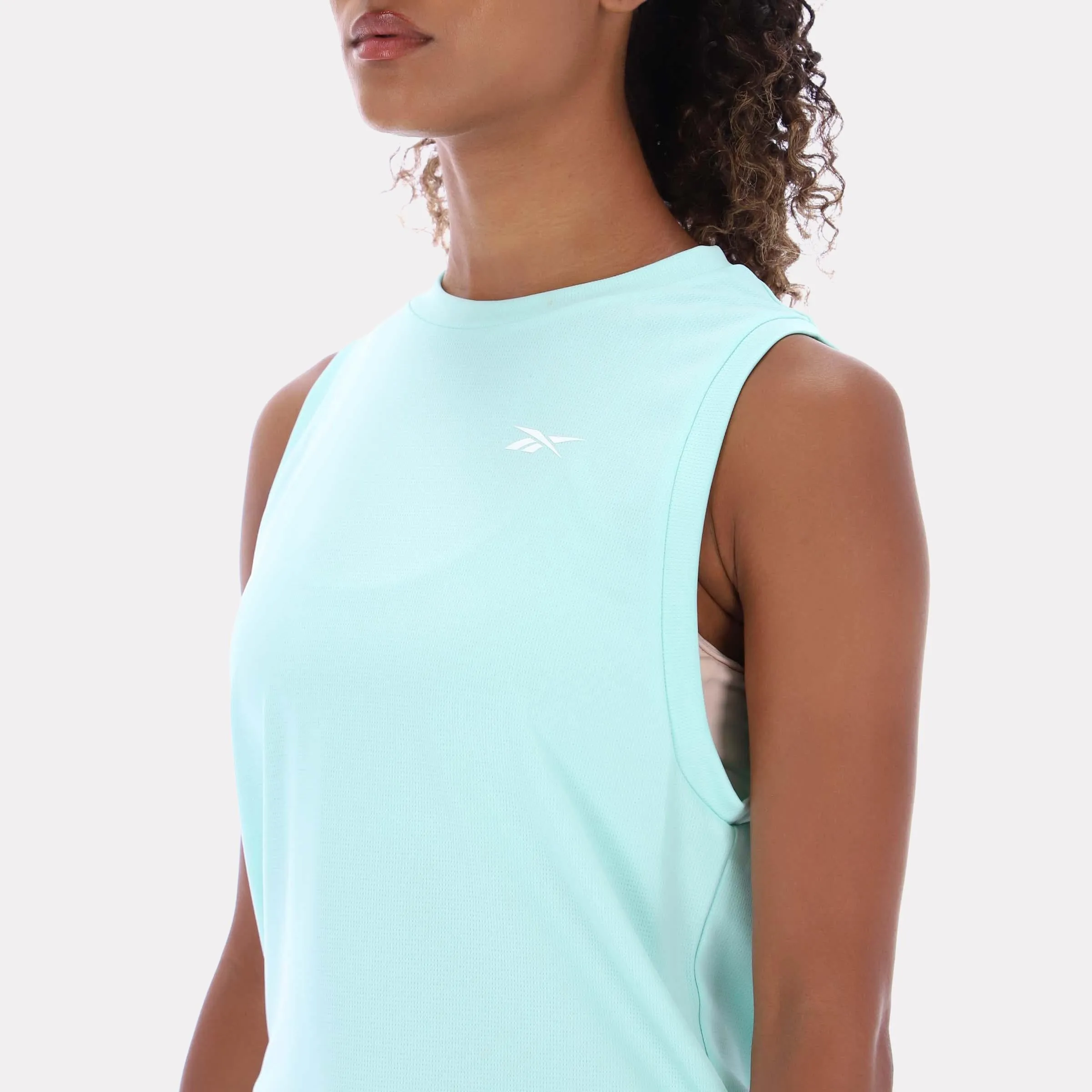 Reebok Apparel Women Basketball Ready Mesh Tank GLITCH AQUA sold by Reebok product image thumbnail 4