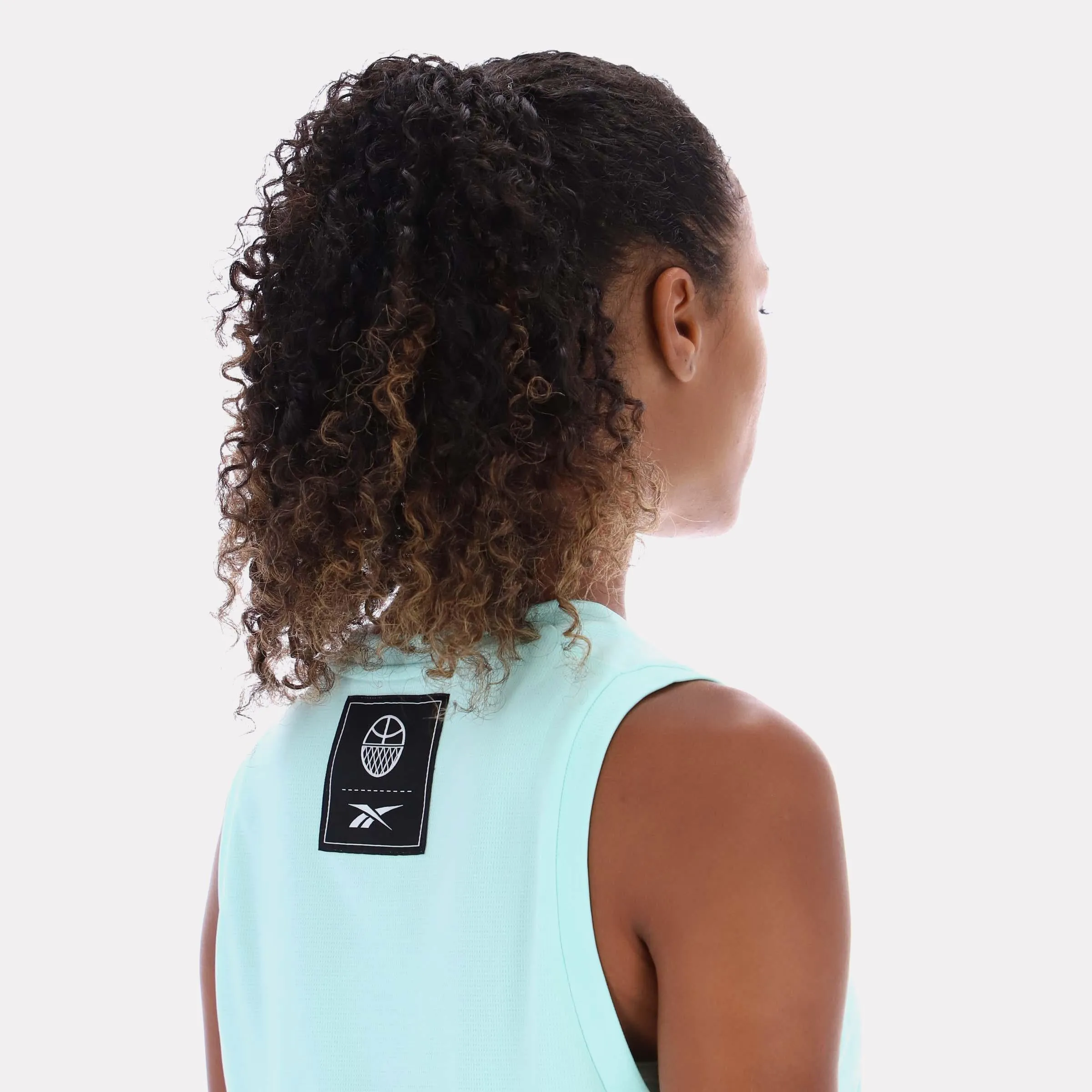Reebok Apparel Women Basketball Ready Mesh Tank GLITCH AQUA sold by Reebok product image thumbnail 5