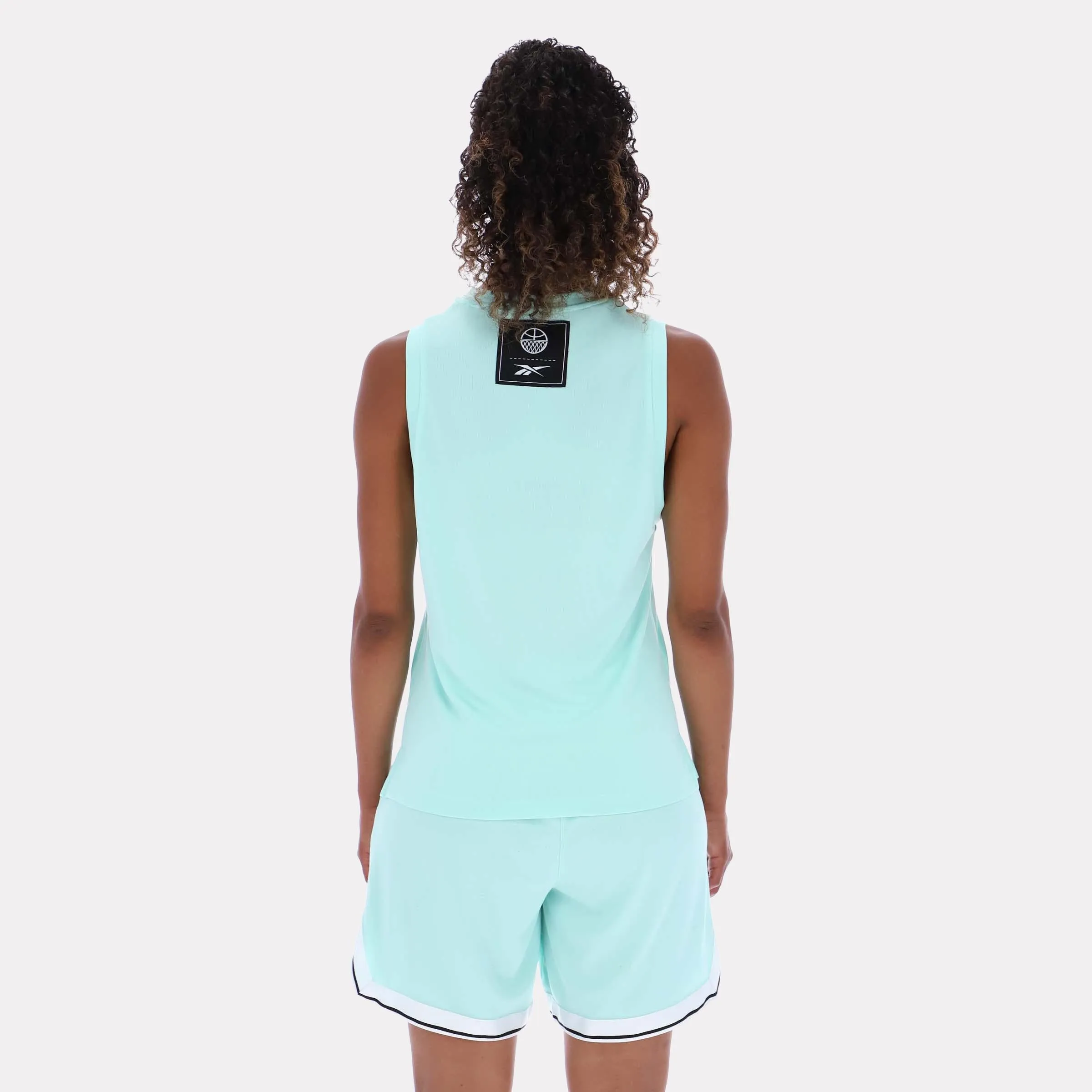 Reebok Apparel Women Basketball Ready Mesh Tank GLITCH AQUA sold by Reebok product image thumbnail 2