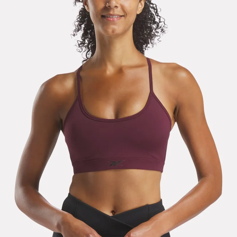 Reebok Apparel Women Core Strappy Bra - Medium Support BLACK CHERRY sold by Reebok