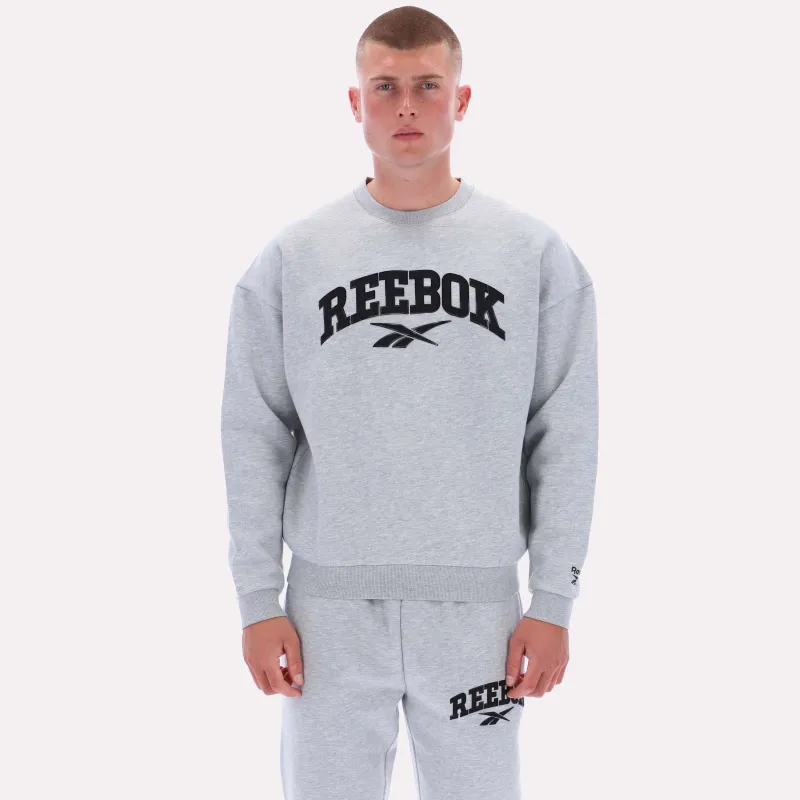 Reebok Apparel Men Classics Varsity Graphic Sweatshirt LIGHT GREY MARL sold by Reebok