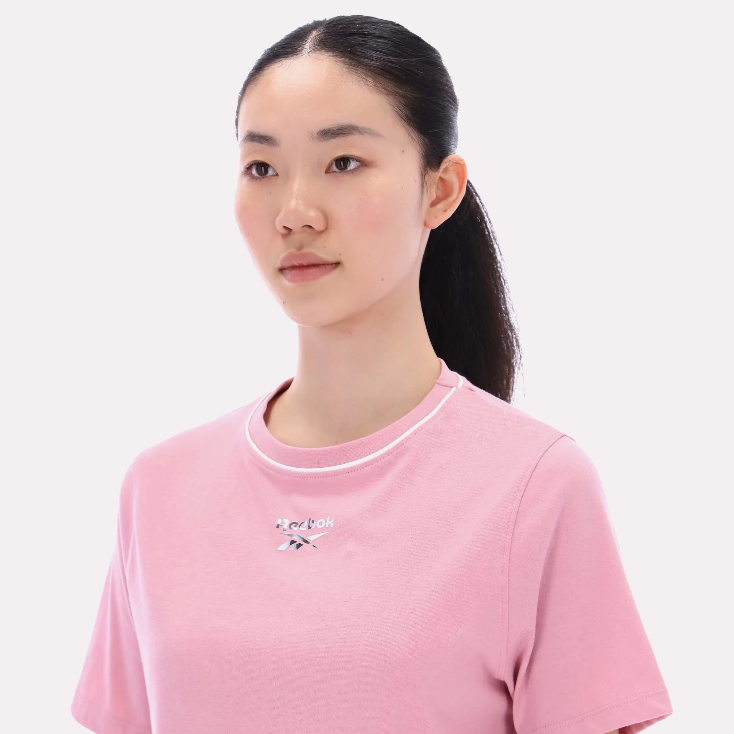Reebok Apparel Women Cropped Small Logo T-Shirt DUSTY ROSE sold by Reebok product image thumbnail 3