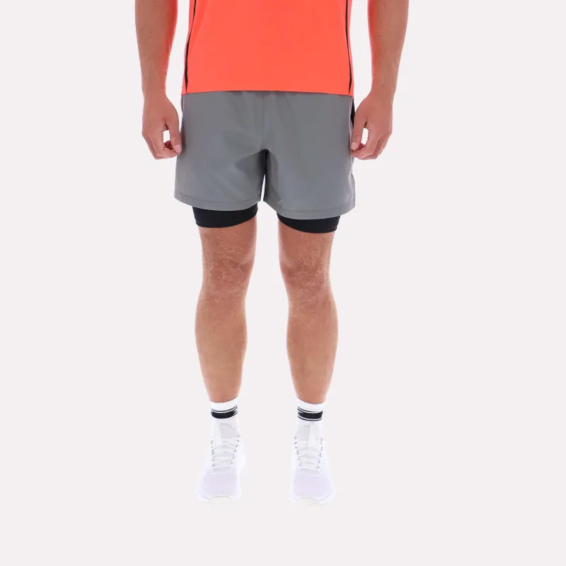 Reebok Apparel Men 2-in-1 RBK-Dry Running Shorts GREY 4 made by Reebok