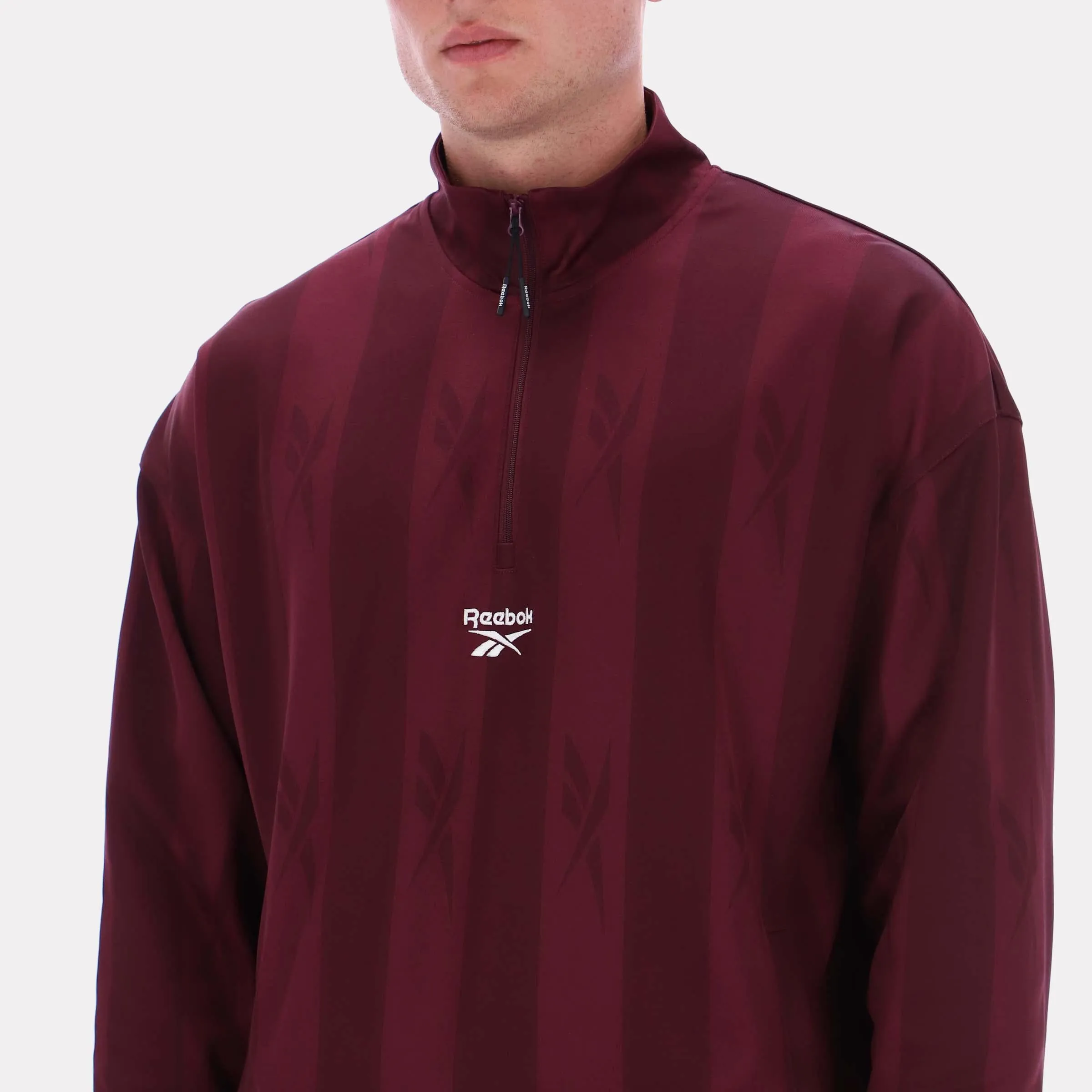 Reebok Apparel Men Retro Quarter-Zip Track Top BLACK CHERRY sold by Reebok product image thumbnail 3