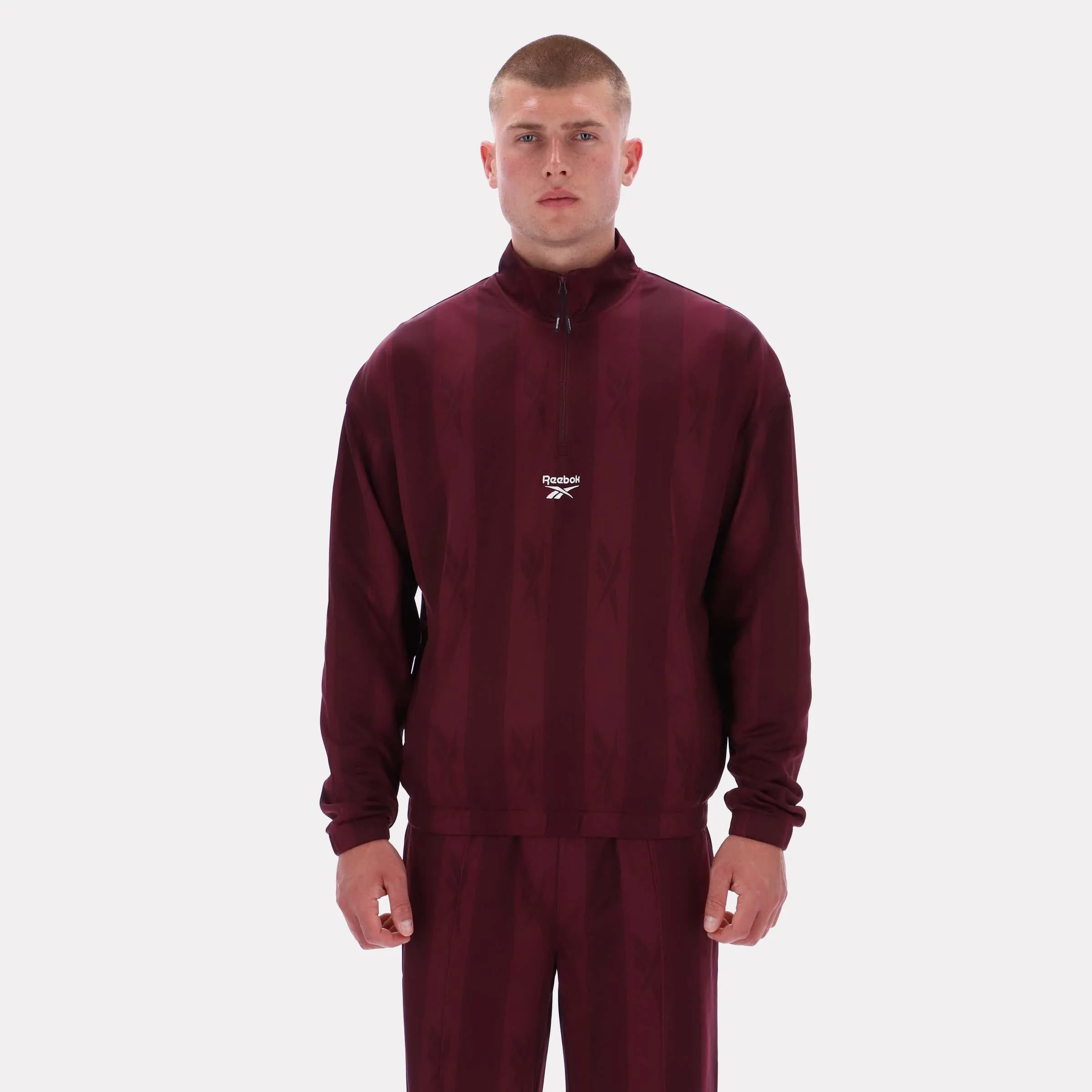 Reebok Apparel Men Retro Quarter-Zip Track Top BLACK CHERRY sold by Reebok