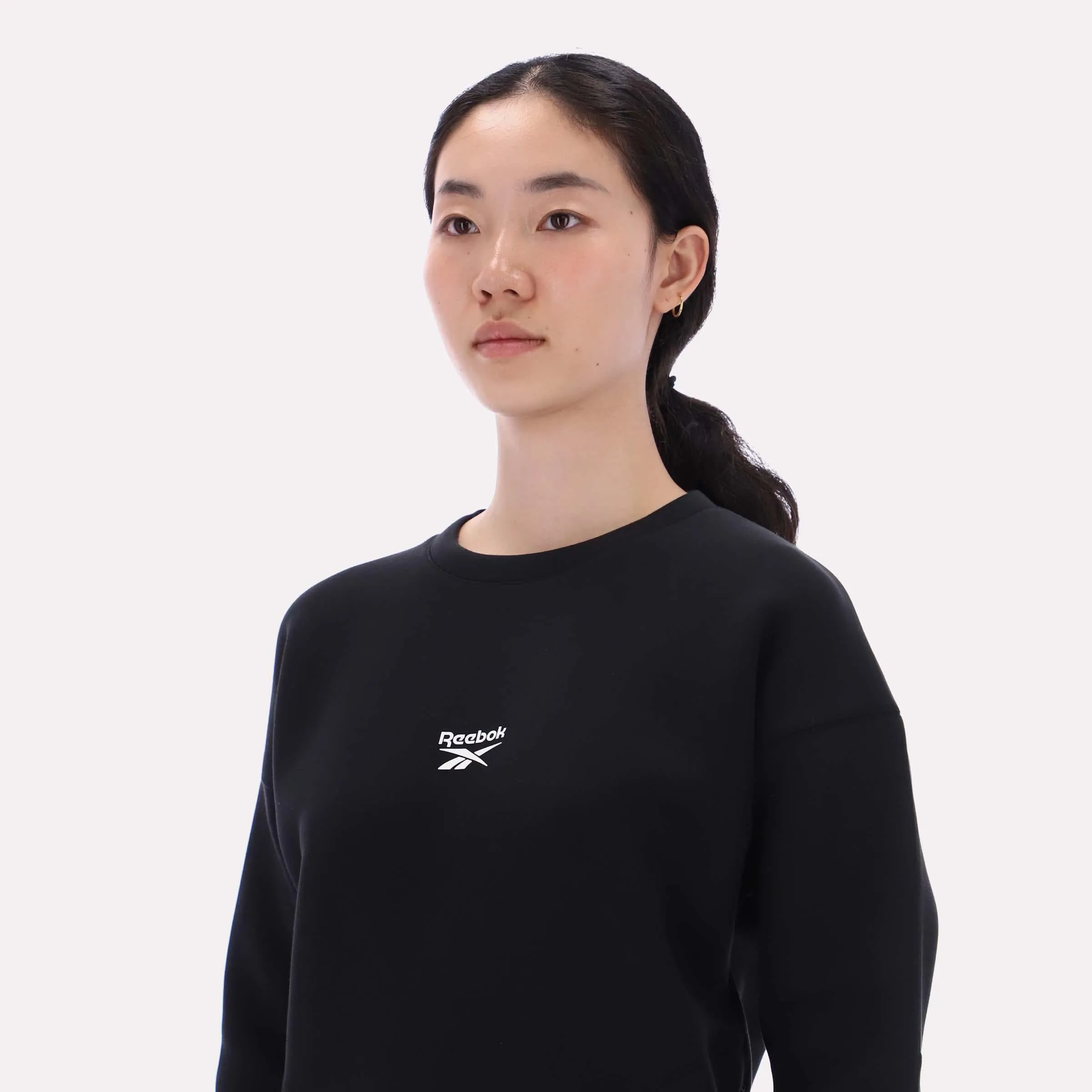 Reebok Apparel Women Reebok Small Logo Crew Sweatshirt BLACK sold by Reebok product image thumbnail 3
