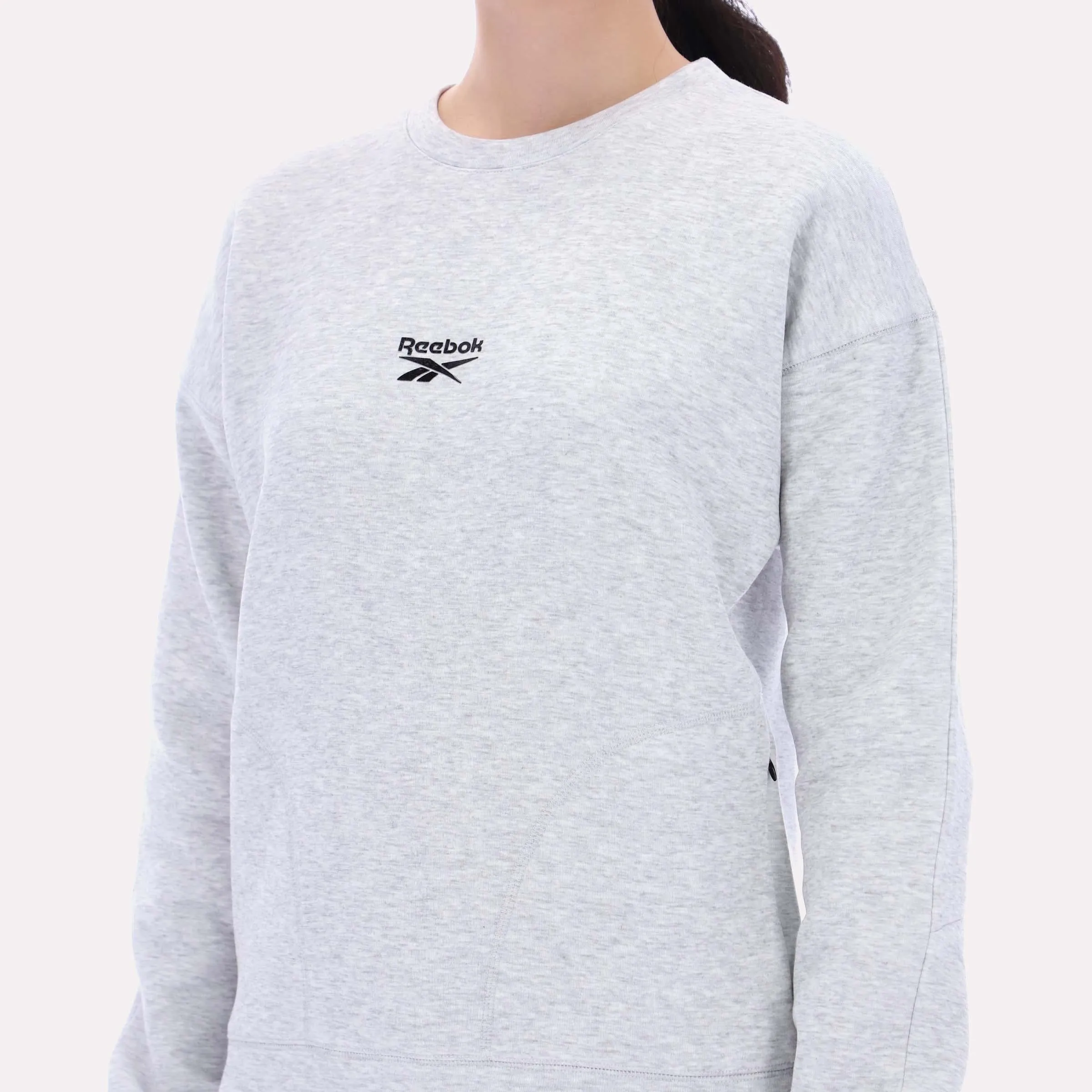 Reebok Apparel Women Reebok Small Logo Crew Sweatshirt SILVER MARL sold by Reebok product image thumbnail 4