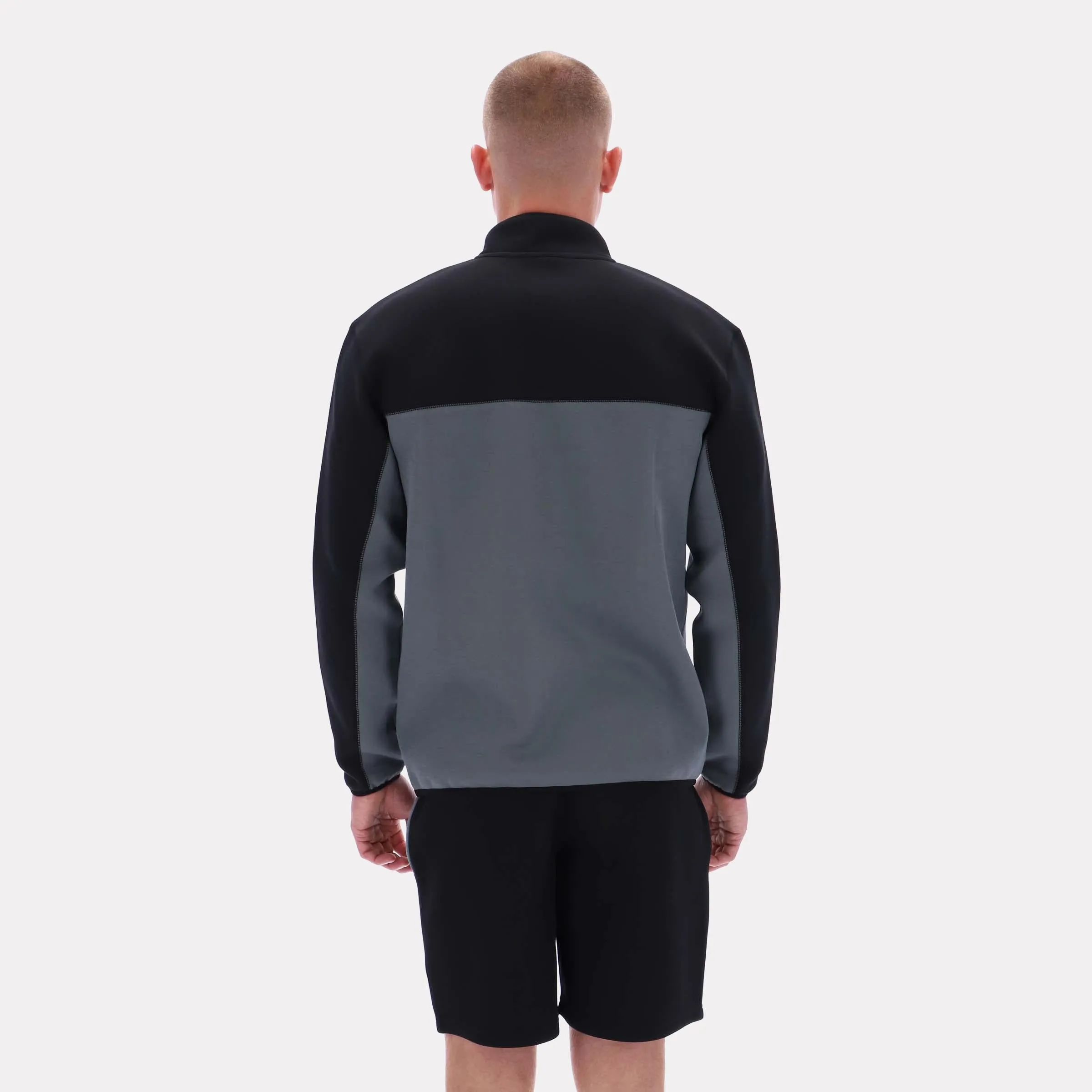 Reebok Apparel Men Studio Half-Zip Fleece GREY 5/BLACK sold by Reebok product image thumbnail 2
