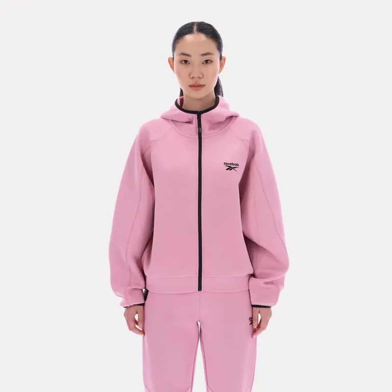 Reebok Apparel Women Vector Sculpt Hoodie DUSTY ROSE made by Reebok