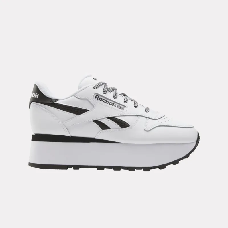 Reebok Footwear Women Classic Leather Triple Lift Shoes WHITE/WHITE/BLACK made by Reebok