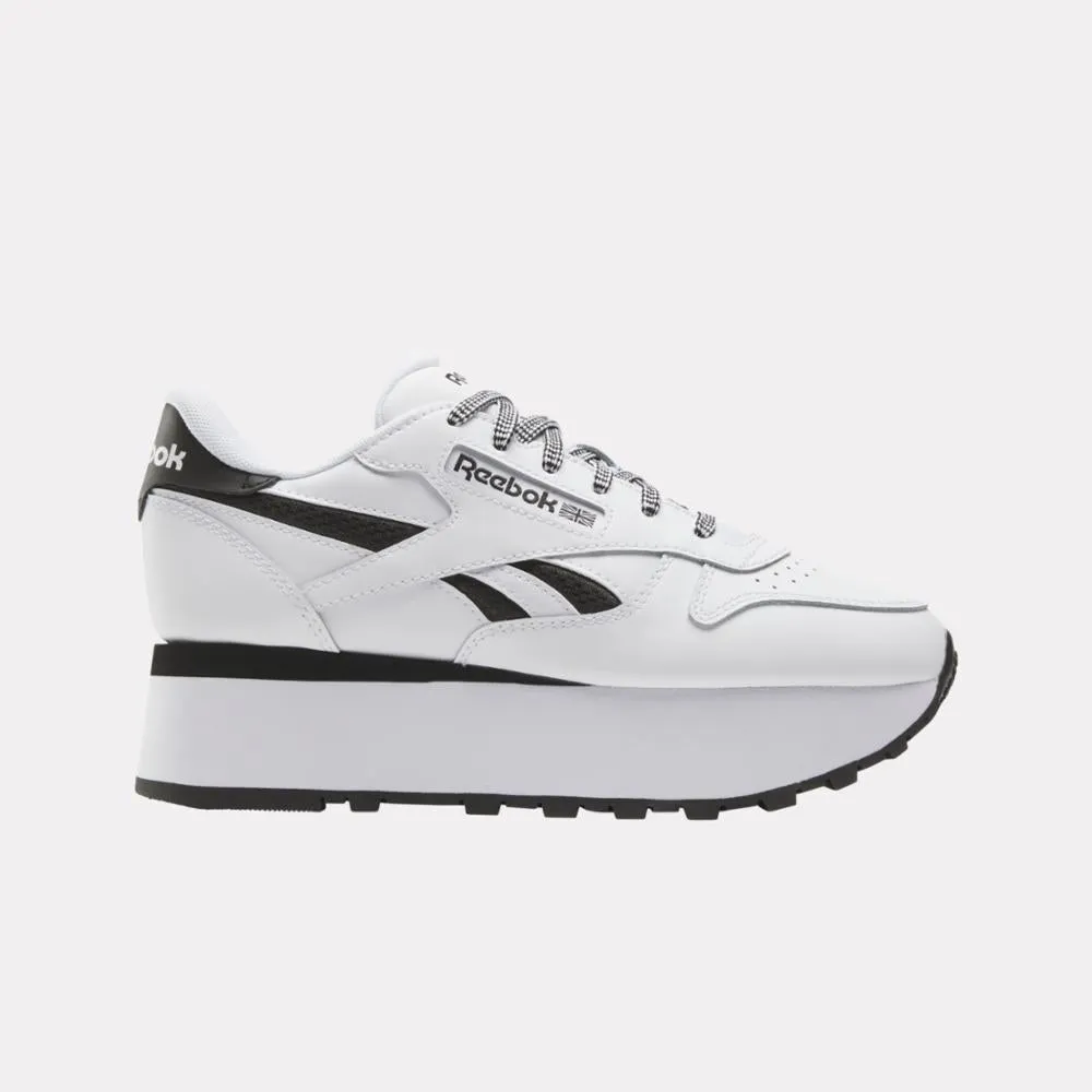 Reebok Footwear Women Classic Leather Triple Lift Shoes WHITE/WHITE/BLACK sold by Reebok