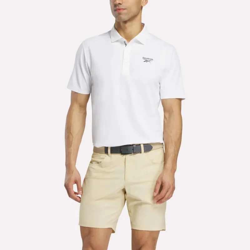 REEBOK APPAREL MEN Golf Pique Short Sleeve Polo WHITE made by Reebok