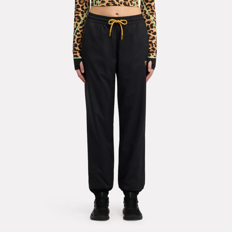 REEBOK APPAREL WOMEN Animal Print Vector Track Pants BLACK made by Reebok