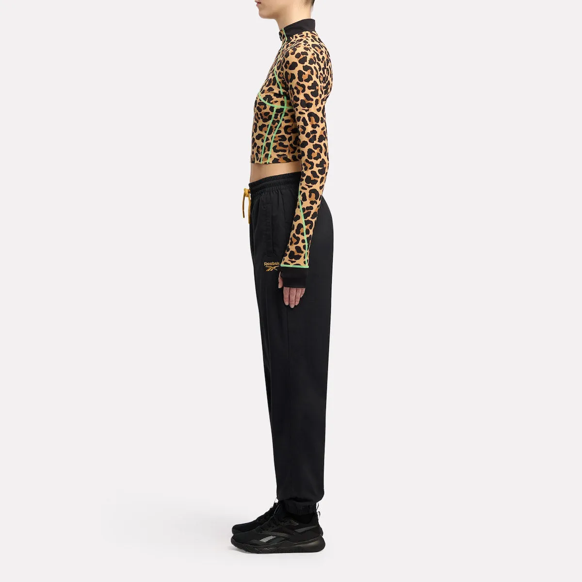 REEBOK APPAREL WOMEN Animal Print Vector Track Pants BLACK sold by Reebok product image thumbnail 2