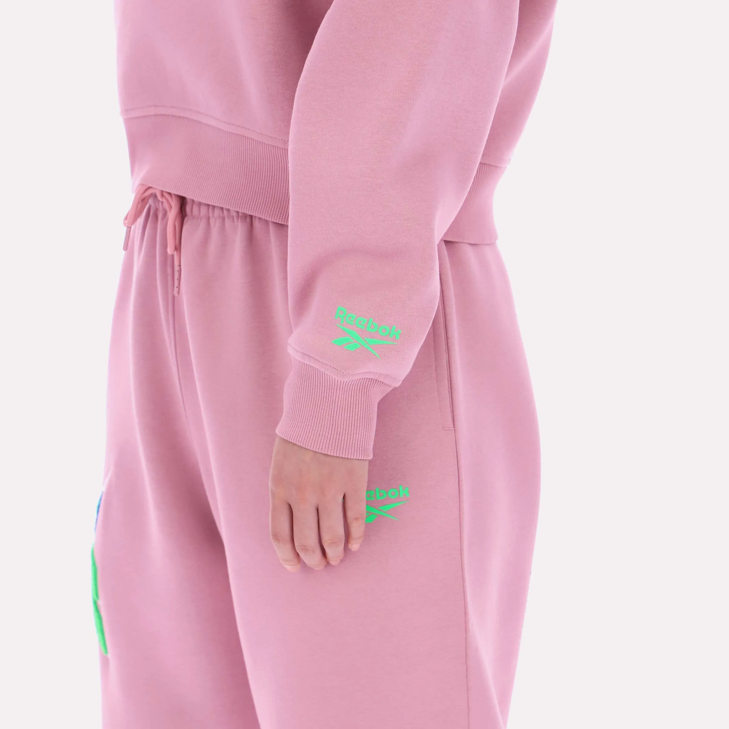 REEBOK APPAREL WOMEN Triple Boucle Logo Hoodie DUSTY ROSE sold by Reebok product image thumbnail 4