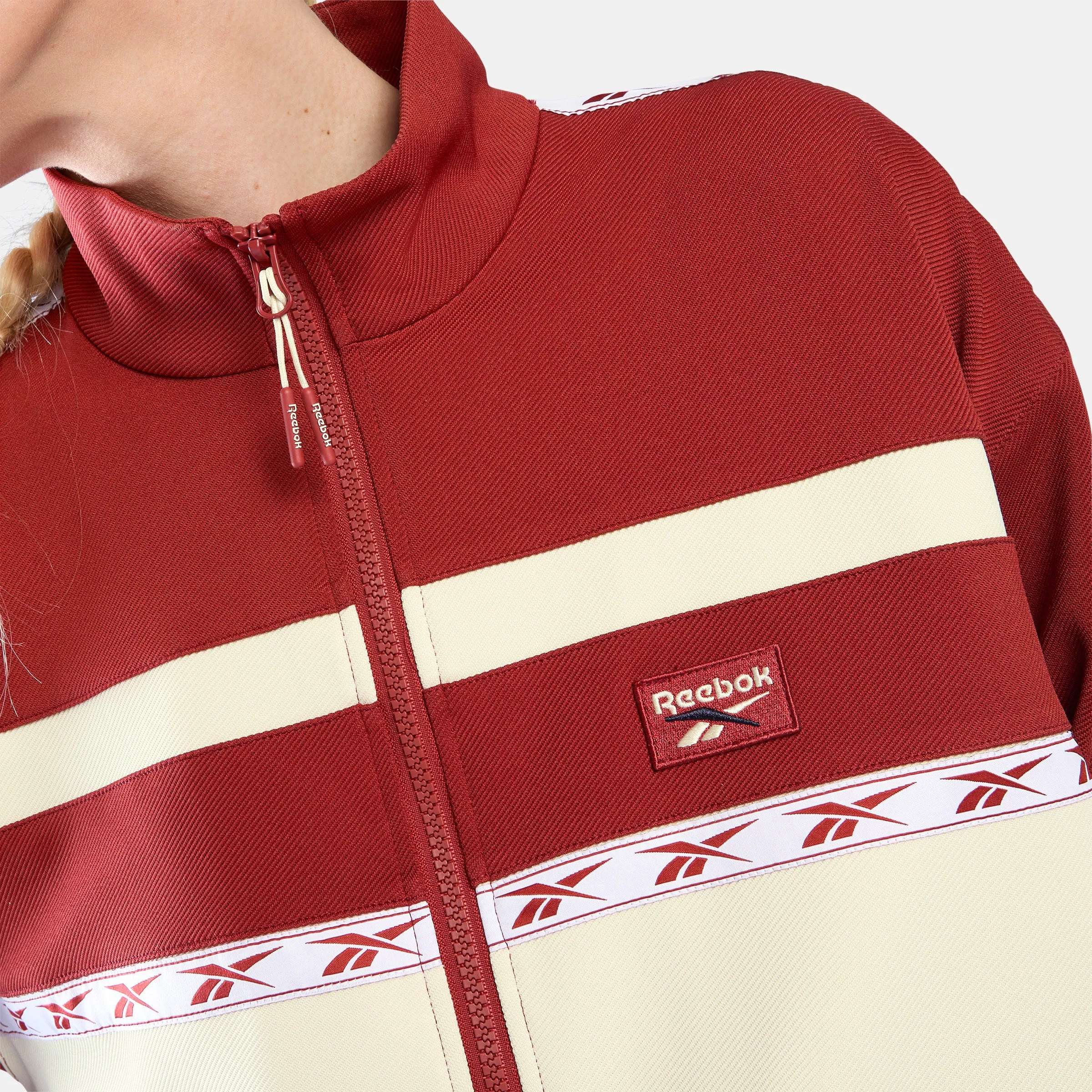 REEBOK APPAREL WOMEN Heritage Taped Track Jacket HERITAGE RED/LINEN sold by Reebok product image thumbnail 4