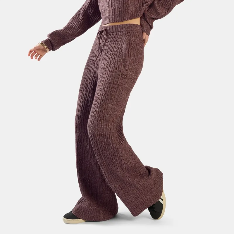 REEBOK APPAREL WOMEN Elevated Cable Knit Track Pants DARK COCOA made by Reebok