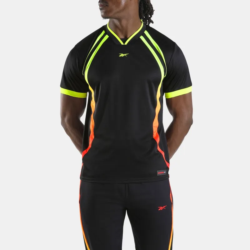 REEBOK APPAREL MEN Sidewinder Football Jersey BLACK/DIGITAL LIME/NEON CHERRY made by Reebok