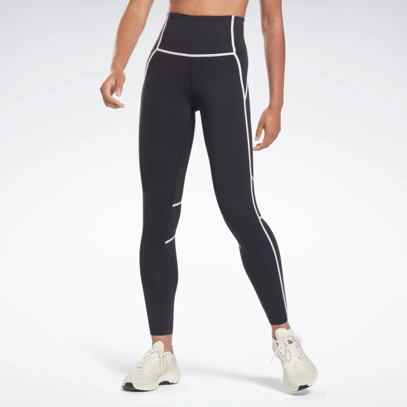 Reebok Apparel Women Lux High-Waisted Colorblock Leggings Black sold by Reebok