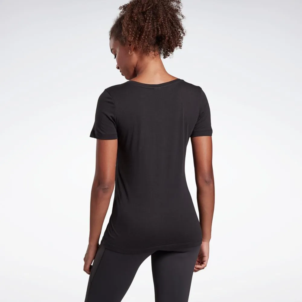 Reebok Apparel Women Training Essentials Graphic Tee BLACK sold by Reebok product image thumbnail 3