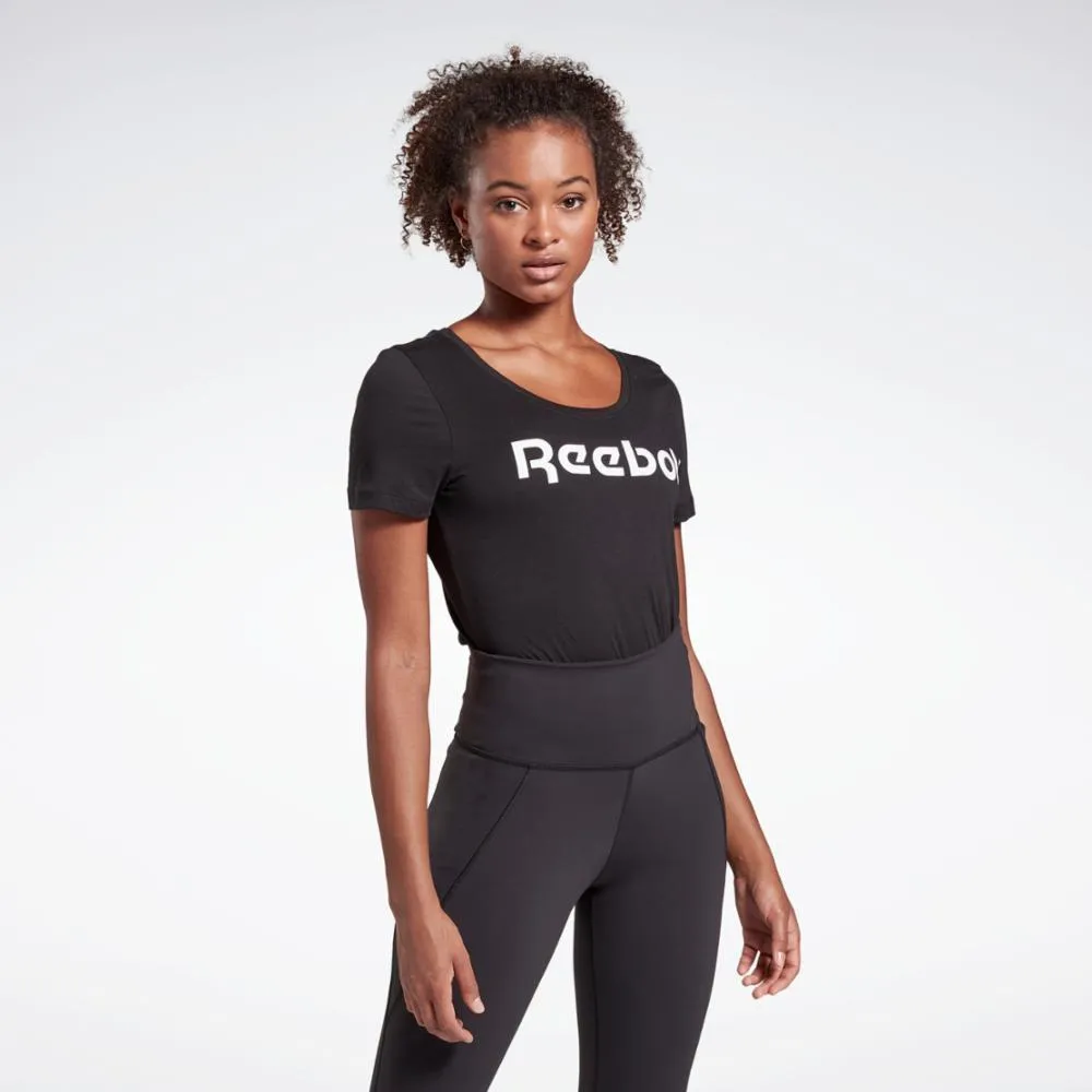Reebok Apparel Women Training Essentials Graphic Tee BLACK sold by Reebok