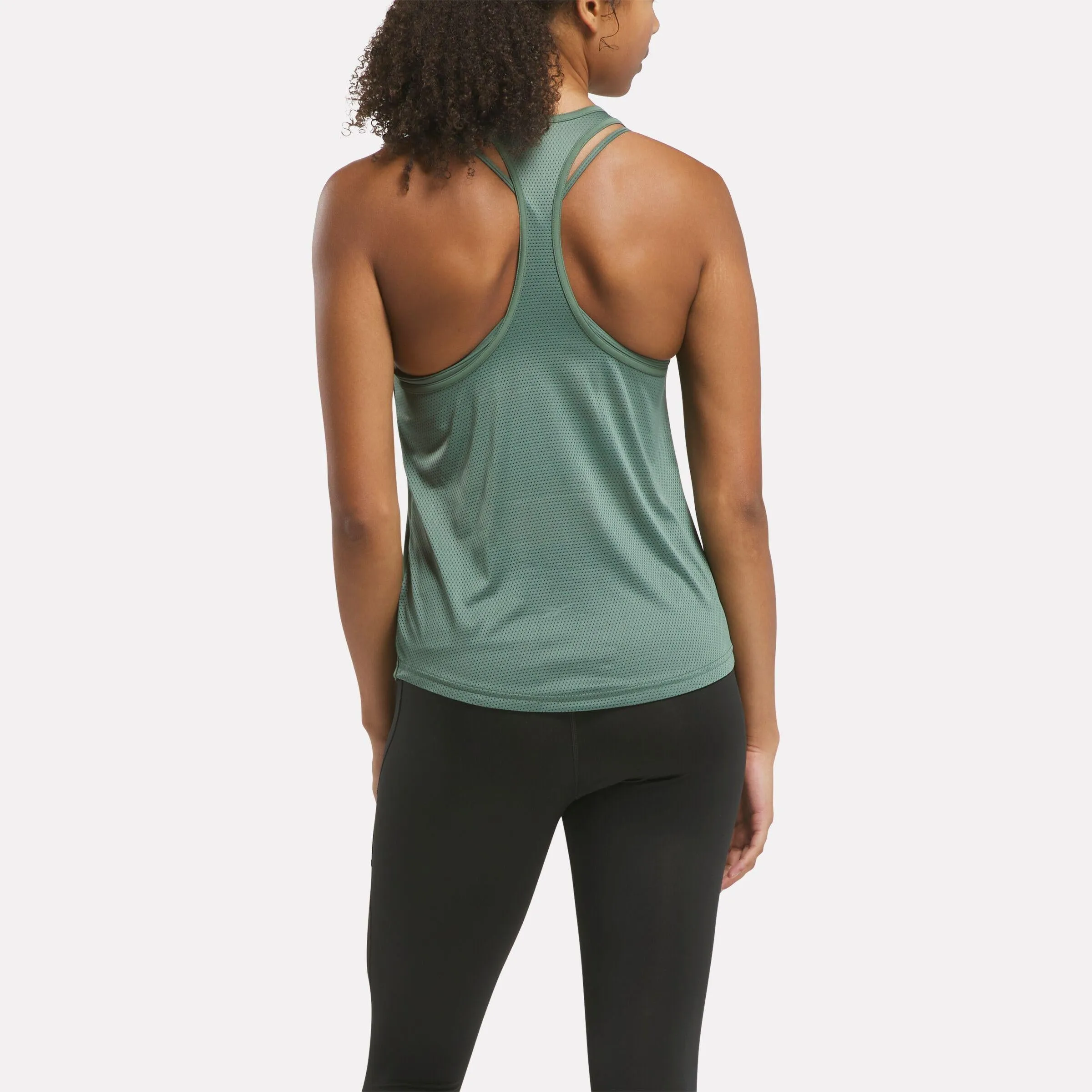 Reebok Apparel Women Workout Ready Mesh Back Tank Top ESCAPE GREEN sold by Reebok product image thumbnail 3