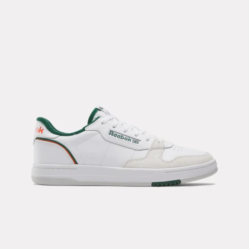 Reebok Footwear Men Phase Court Shoes WHITE/WHITE/DARKGREEN sold by Reebok