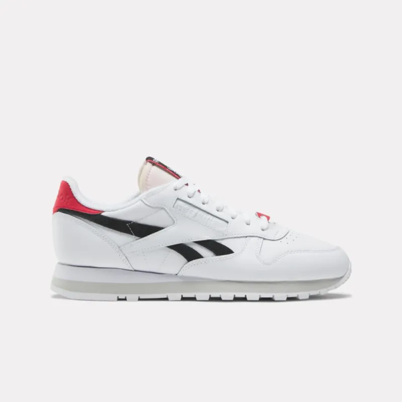 Reebok Footwear Men Classic Leather Shoes FTWWHT/CBLACK/VECTRED sold by Reebok