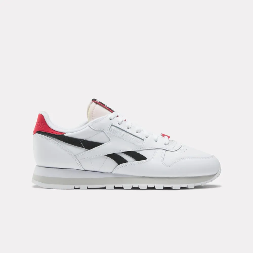 Reebok Footwear Men Classic Leather Shoes FTWWHT/CBLACK/VECTRED sold by Reebok