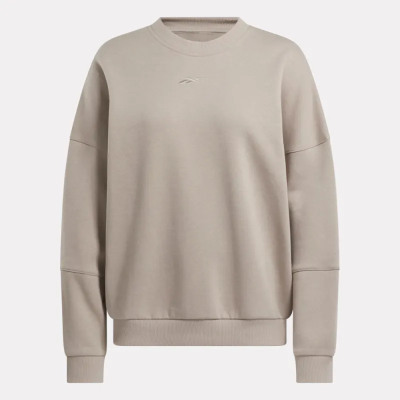 Reebok Apparel Women Lux Oversized Crewneck Sweatshirt ASH made by Reebok