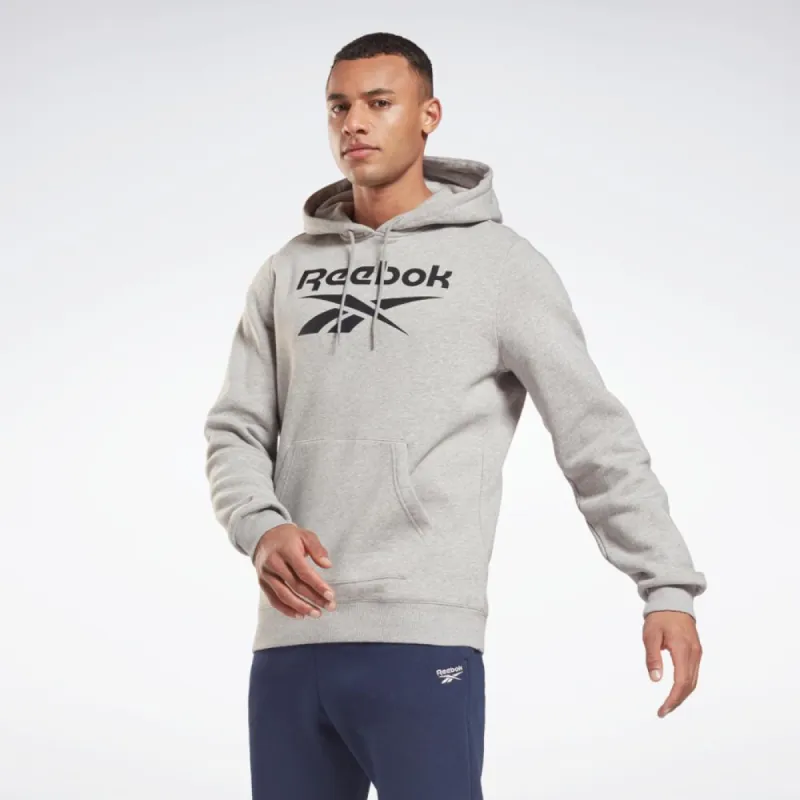 Reebok Apparel Men Reebok Identity Fleece Hoodie MGREYH/BLACK sold by Reebok