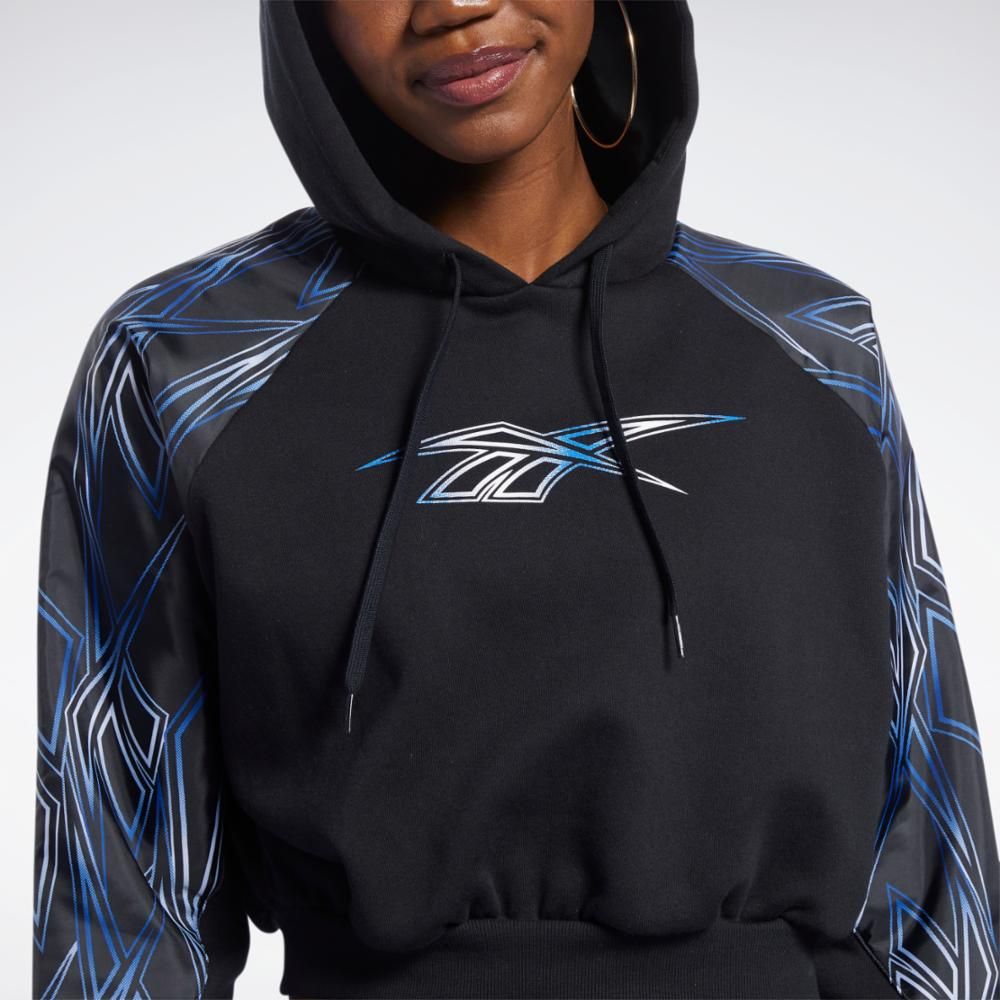 Reebok Apparel Women Classics Graphics Cropped Hoodie BLACK sold by Reebok product image thumbnail 4