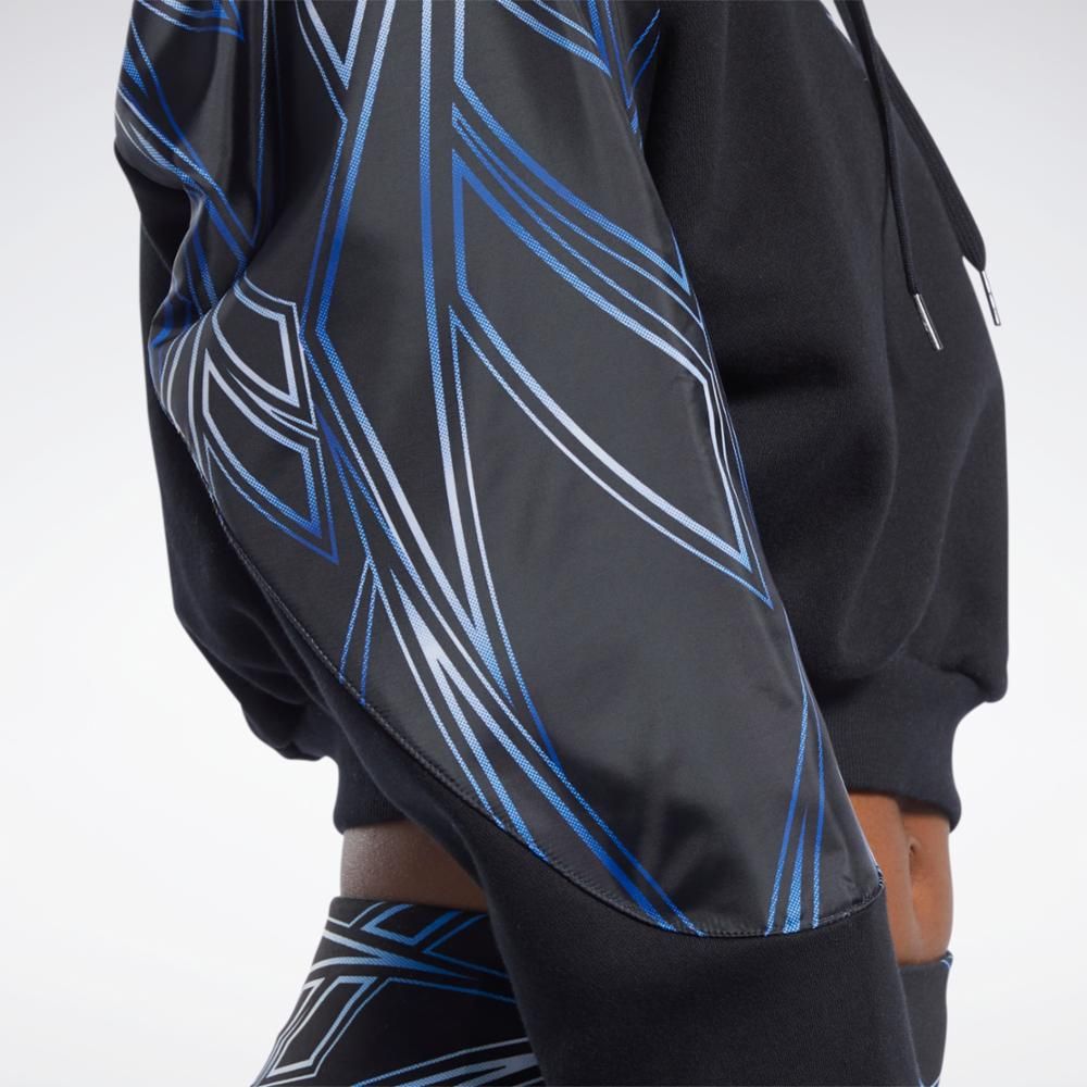 Reebok Apparel Women Classics Graphics Cropped Hoodie BLACK sold by Reebok product image thumbnail 5