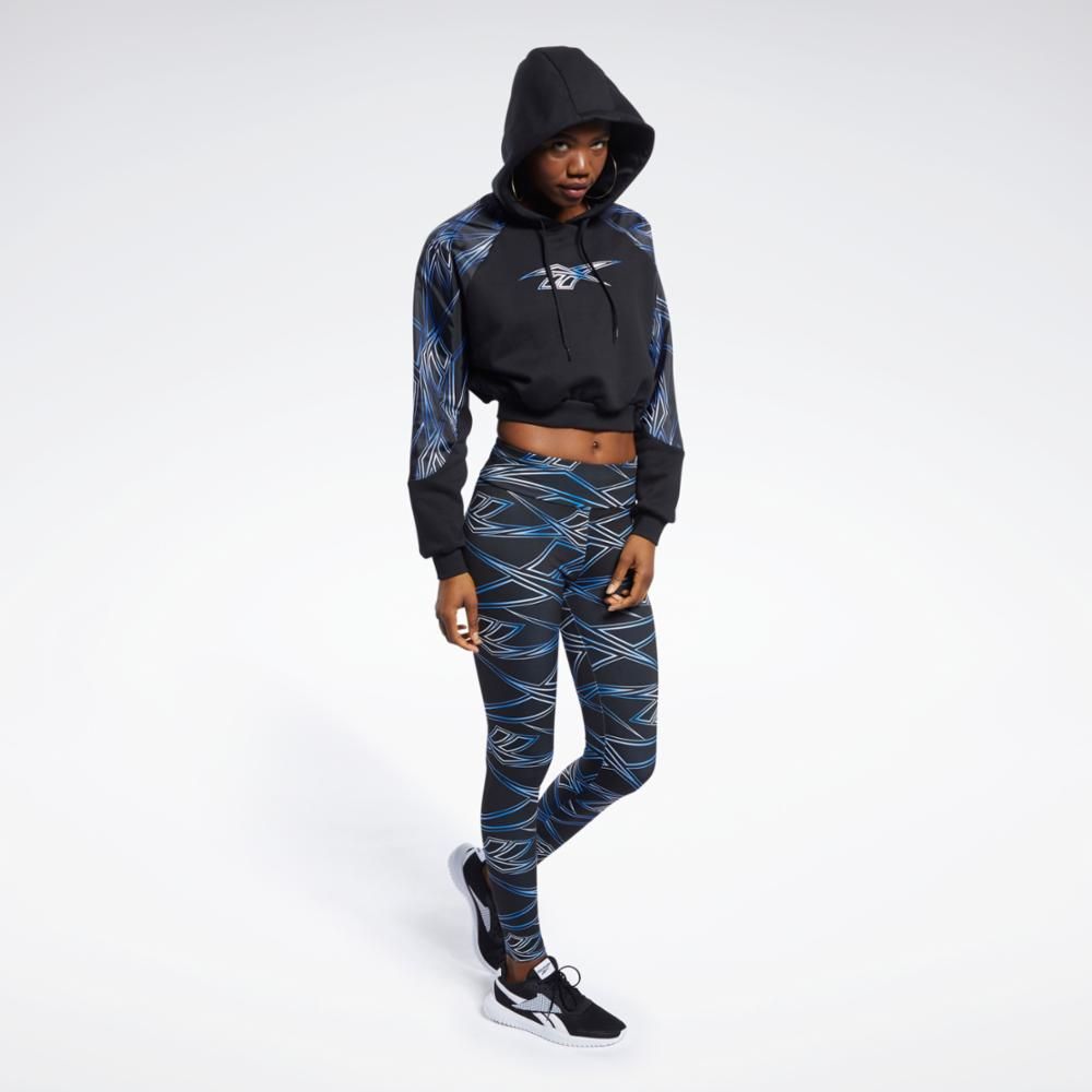 Reebok Apparel Women Classics Graphics Cropped Hoodie BLACK sold by Reebok product image thumbnail 2
