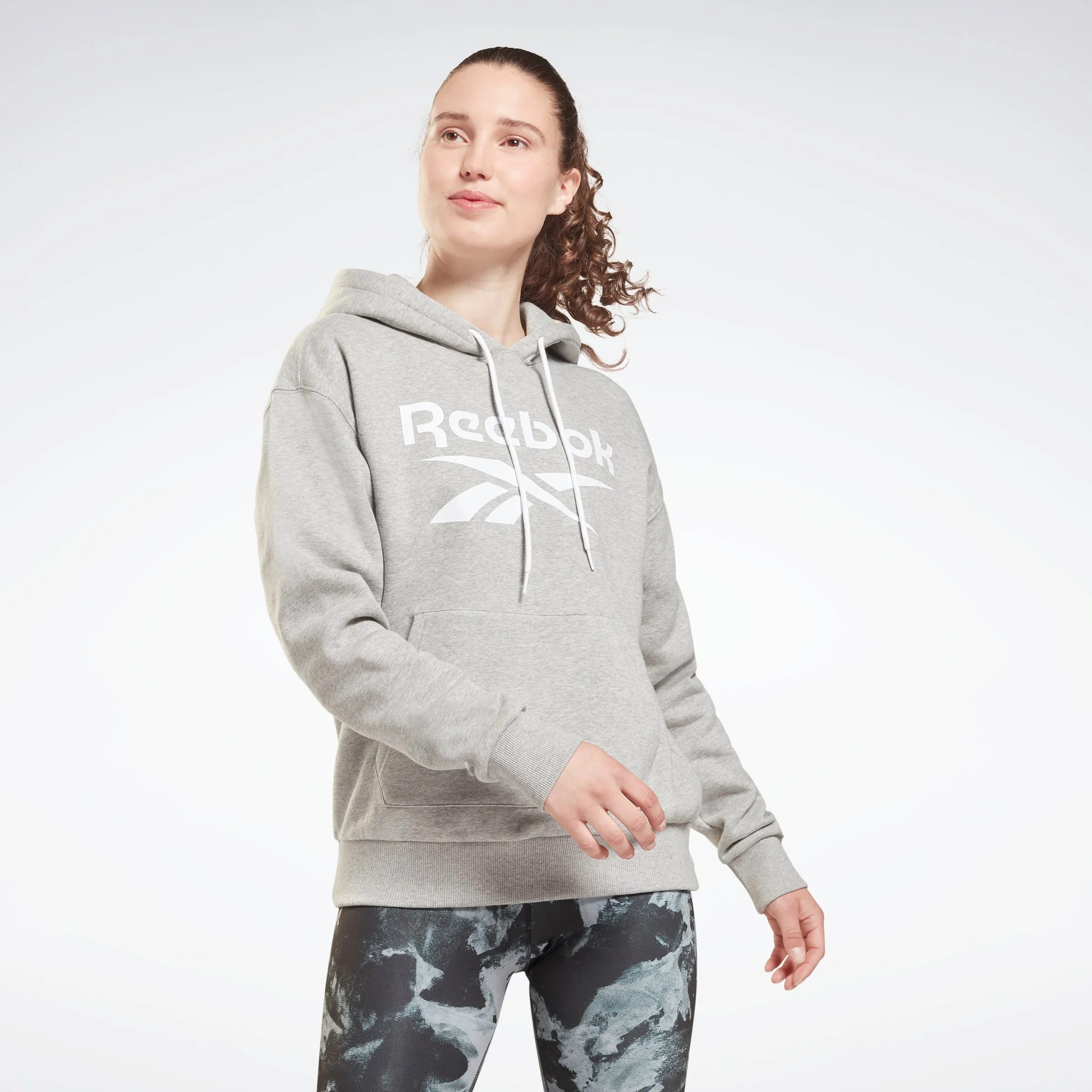 Reebok Apparel Women Reebok Identity Logo Fleece Hoodie Mgreyh sold by Reebok