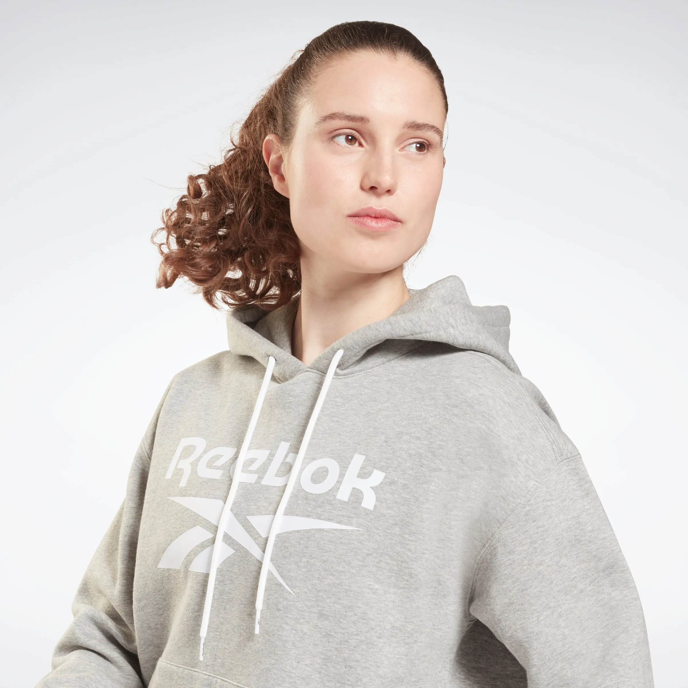 Reebok Apparel Women Reebok Identity Logo Fleece Hoodie Mgreyh sold by Reebok product image thumbnail 4