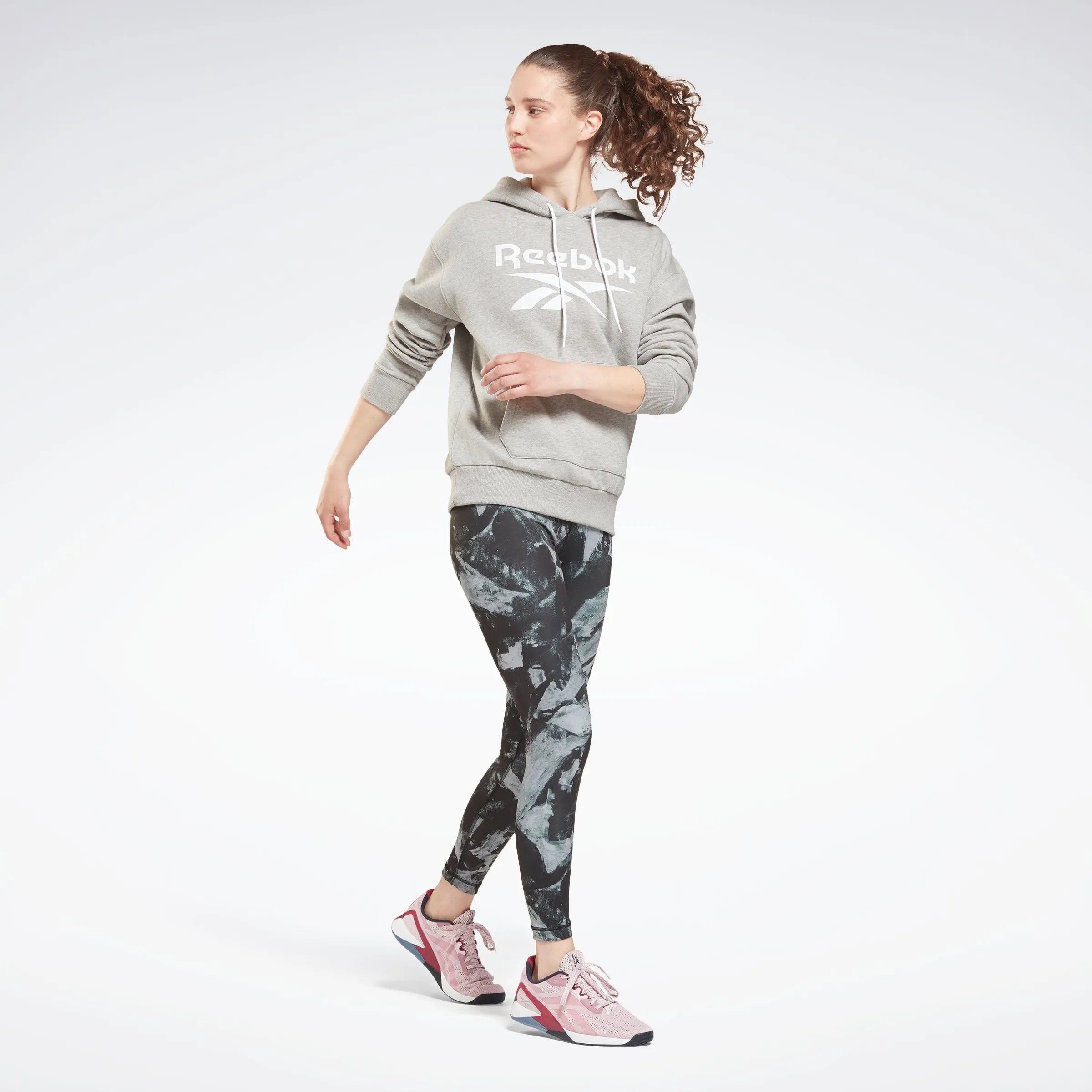 Reebok Apparel Women Reebok Identity Logo Fleece Hoodie Mgreyh sold by Reebok product image thumbnail 2