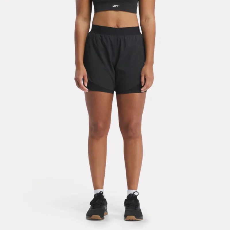 Reebok Apparel Women Running Two-in-One Shorts NGHBLK sold by Reebok