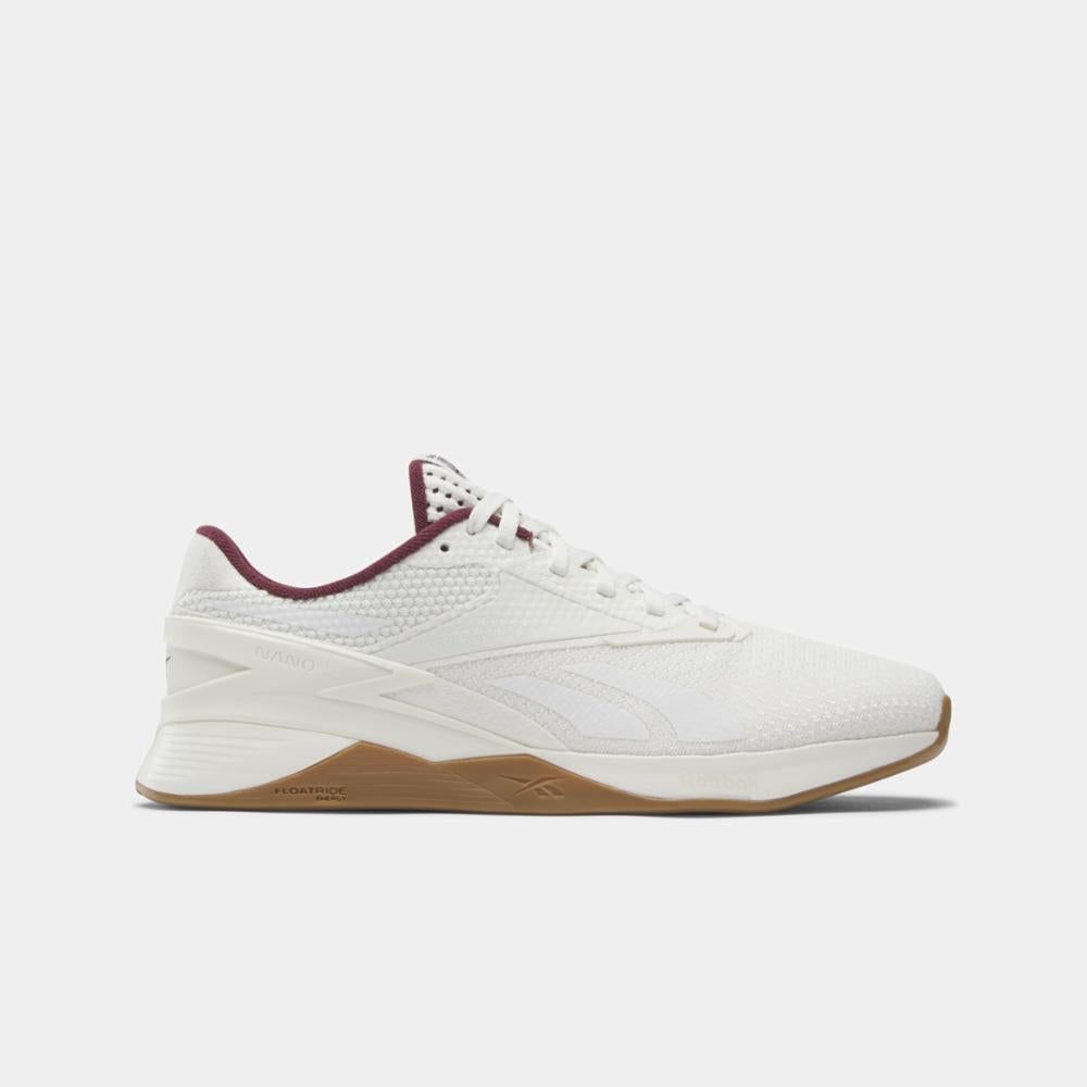 Reebok Footwear Men Nano X3 Training Shoes FTWR WHT/CHALK/CL MAROON sold by Reebok