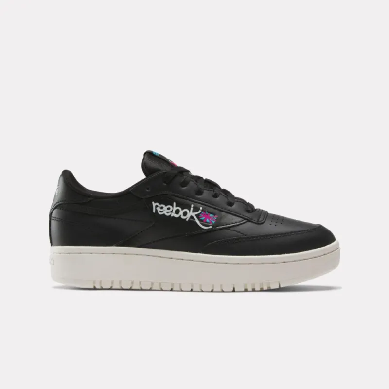 Reebok Footwear Women Club C Double Shoes CBLACK/CHALK/LASPIN sold by Reebok