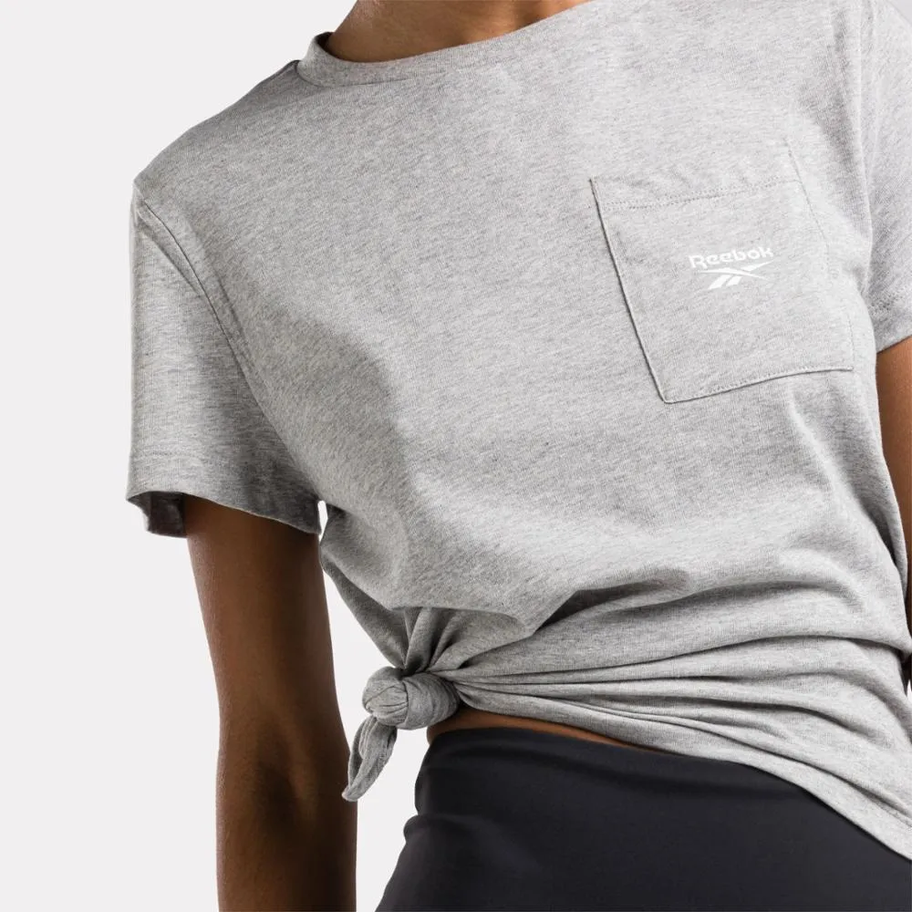 Reebok Apparel Women Reebok Identity Pocket T-Shirt MEDIUM GREY HEATHER sold by Reebok product image thumbnail 4