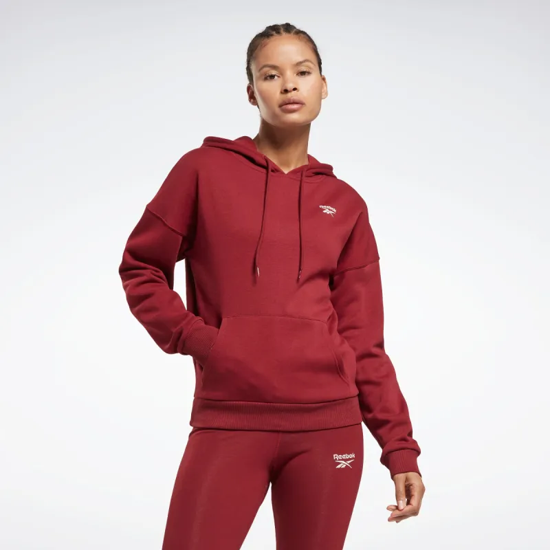 Reebok Apparel Women Reebok Identity Fleece Hoodie Classic Burgundy made by Reebok