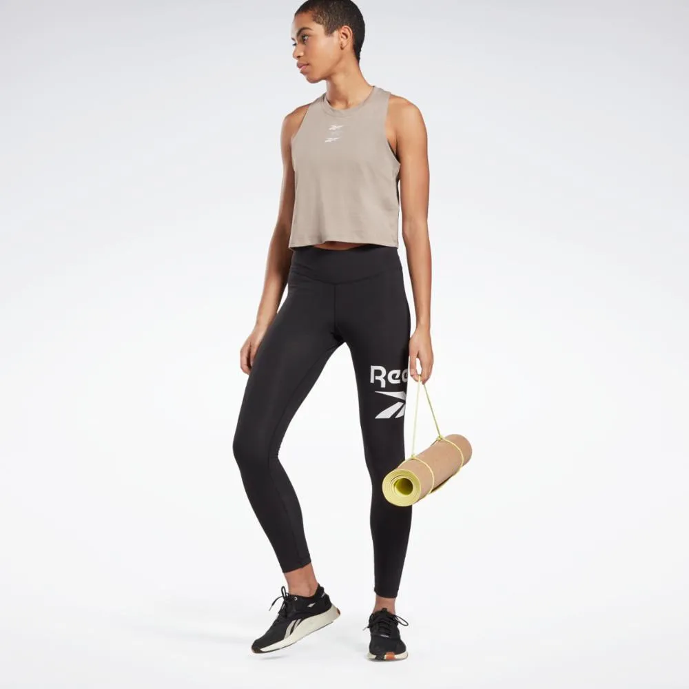 Reebok Apparel Women Reebok Identity Logo Leggings BLACK sold by Reebok product image thumbnail 2