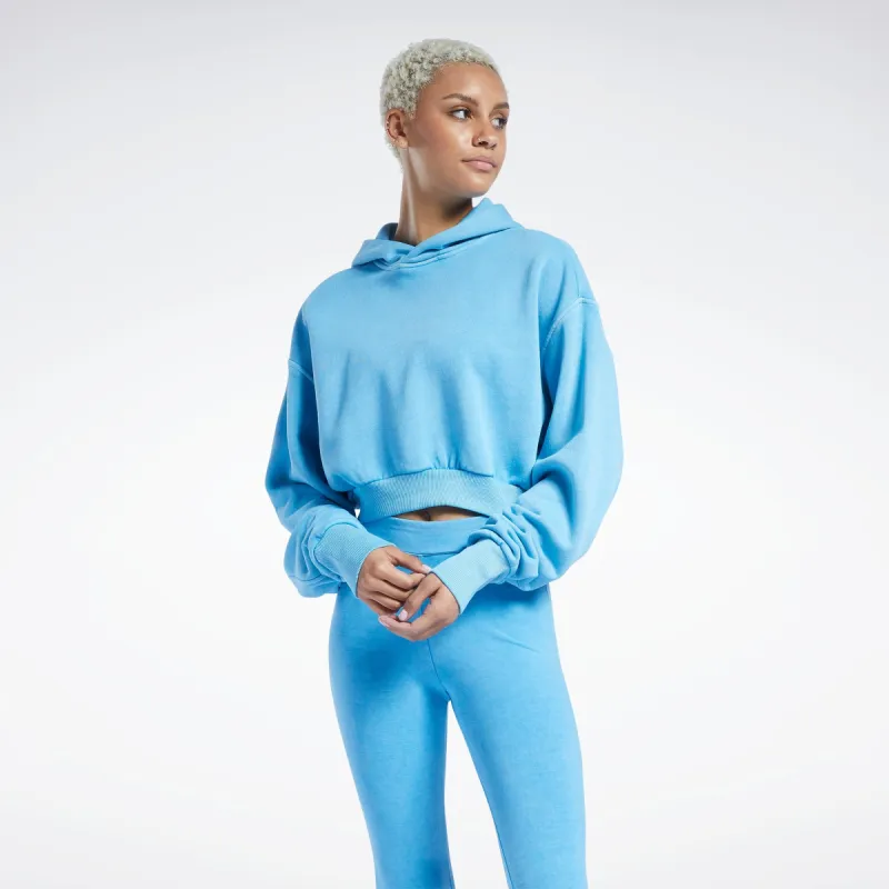 Reebok Apparel Women Reebok Classics Natural Dye Cropped Hoodie Essblu made by Reebok