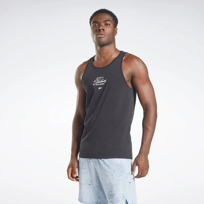 Reebok Apparel Men Les Mills® Graphic Tank Top Black sold by Reebok